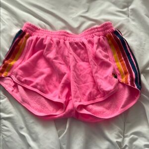 Aviator Nation Pink and Multicolor Athletic Shorts